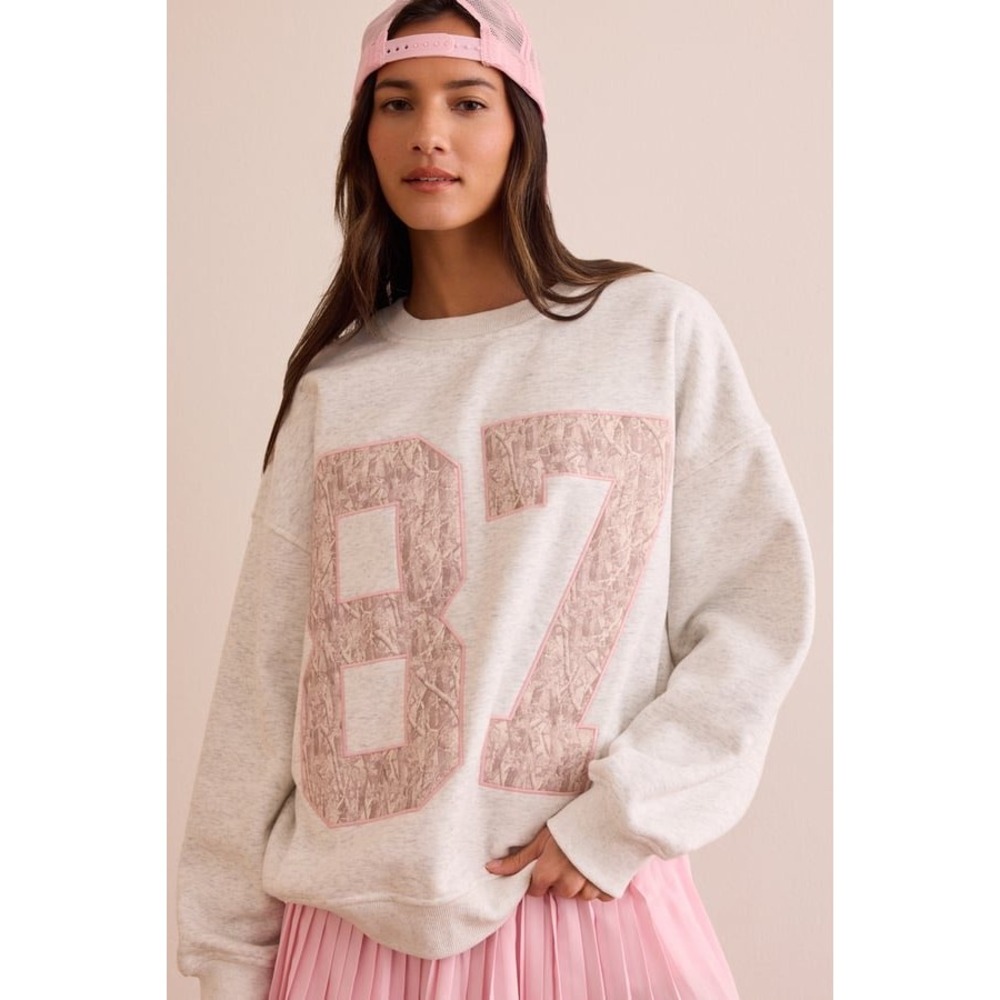 AS Revival Womens 87 Graphic‎ Sweatshirt Light Heather Grey Size XS NWT